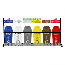 PUNTO ECOL脫GICO ECOPLAST X 6 TACHOS 55 L PUNTO ECOL脫GICO ECOPLAST X 6 TACHOS 55 L